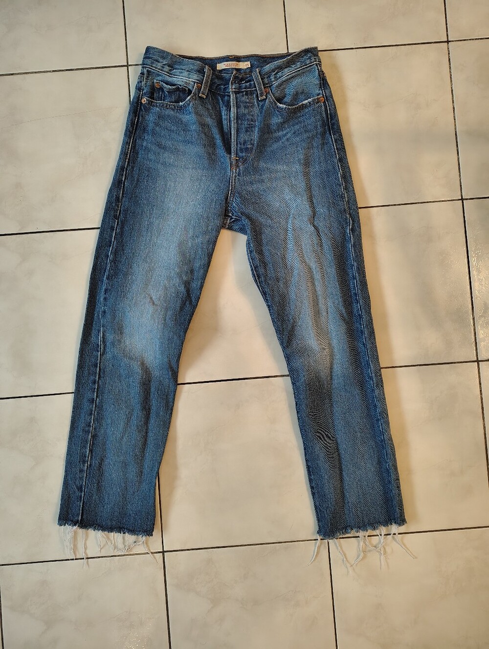 Levi's Wedgie straight Leg Medium Blue Jeans